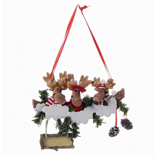 Moose Family Of 3 Ornament For Personalization