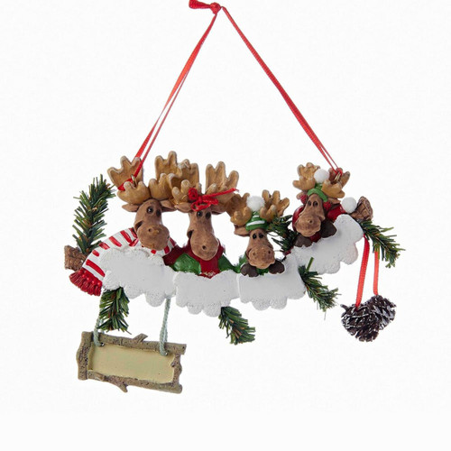 Moose Family Of 4 Ornament For Personalization