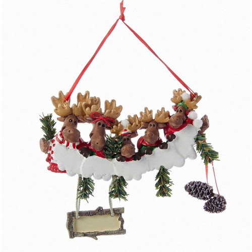 Moose Family Of 5 Ornament For Personalization