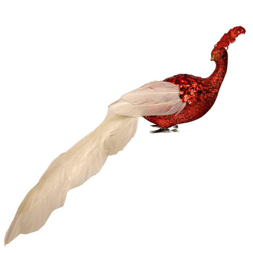 Red and White Long Tail Phoenix