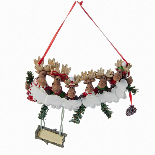 Moose Family Of 6 Ornament For Personalization