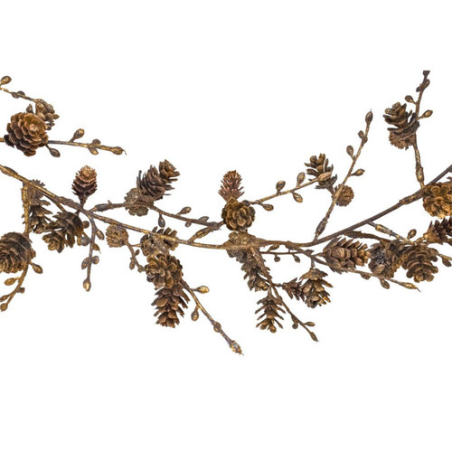 Copper Glittered Pinecone Garland