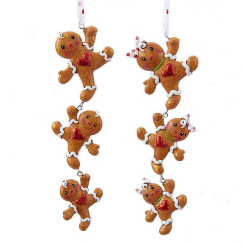 Gingerbread Boy and Girl String Ornaments, 2 Assorted