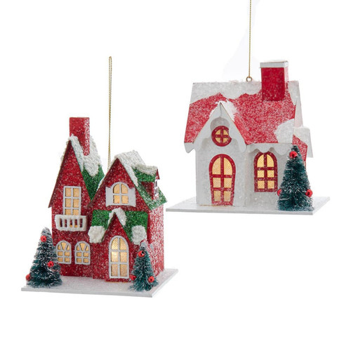 Battery Operated Lighted Paperville Holiday Ornaments, 2 Assorted
