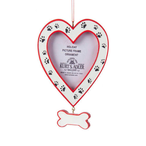 Heart Picture Frame With Dog Paws Ornament For Personalization