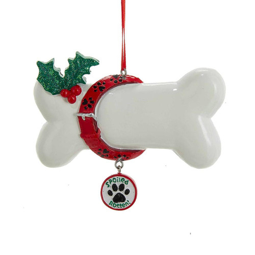 Spoiled Rotten Dog Bone Ornament For Personalization