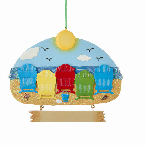 Beach Chair Family Of 5 Ornament For Personalization