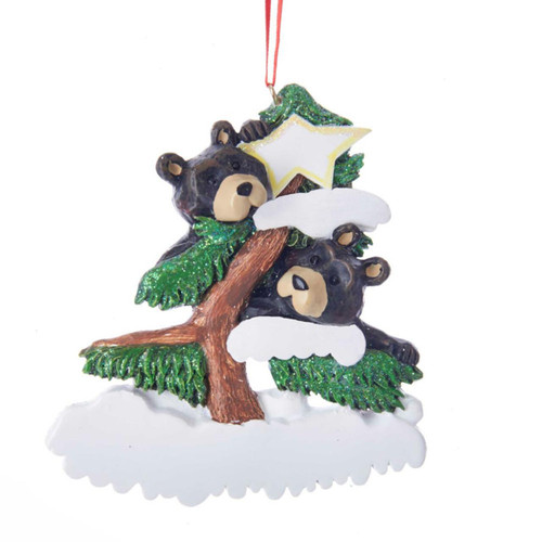 Bear Family Of 2 On Tree Ornament For Personalization