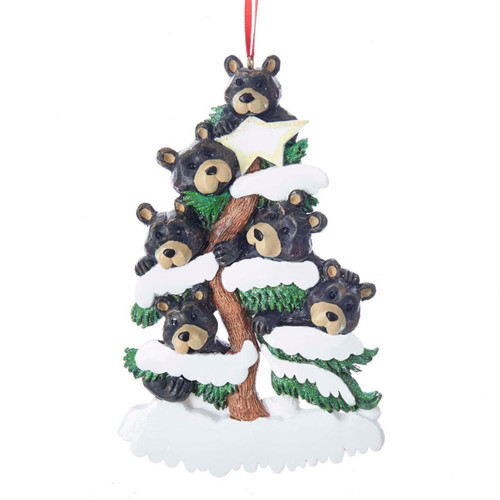 Bear Family Of 6 On Tree Ornament For Personalization