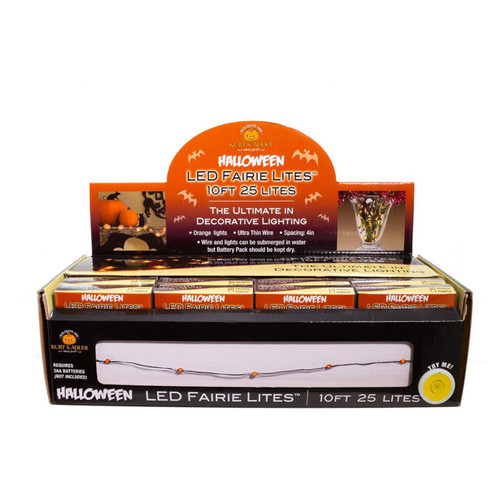 10' 25L Battery-Operated Orange LED Fairy Lights