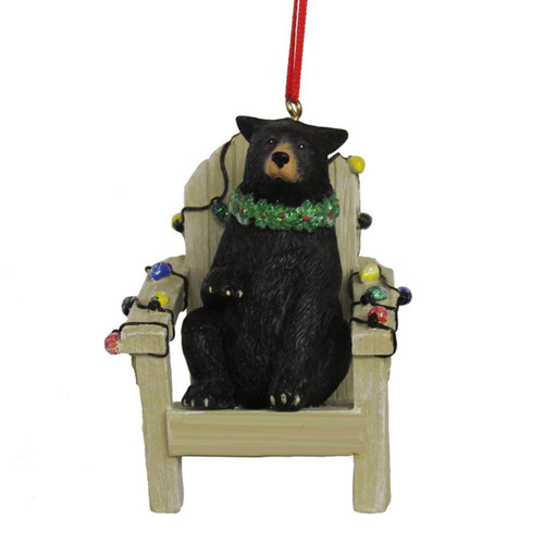 Black Bear On Adirondack Chair Ornament