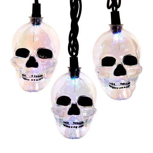 12' UL 10L RGB LED Glitter Skull Light Set