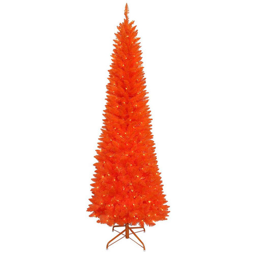 7' Pre-Lit Halloween Orange Tree With Orange Incandescent Lights