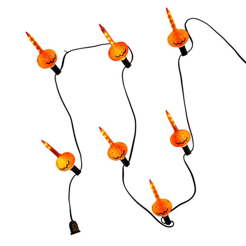6' UL 7L LED Pumpkin Streaming Sting Light Set