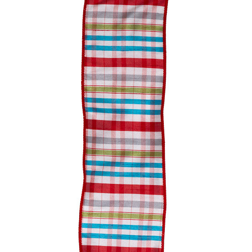 Multicolor Plaid Double Wire Ribbon