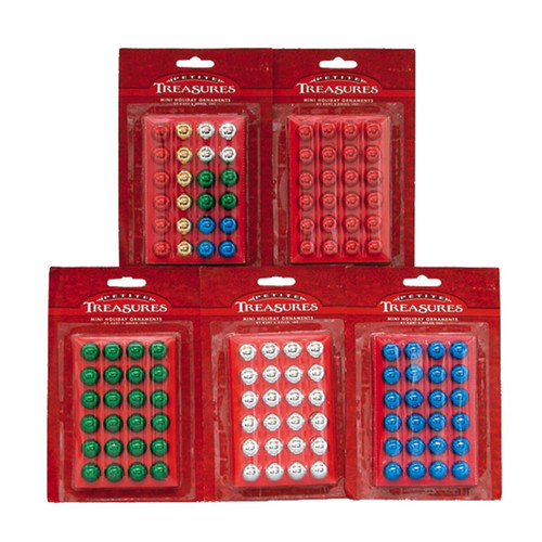 15MM Petite Treasures Glass Ball Ornaments, Set Of 6 Boxes