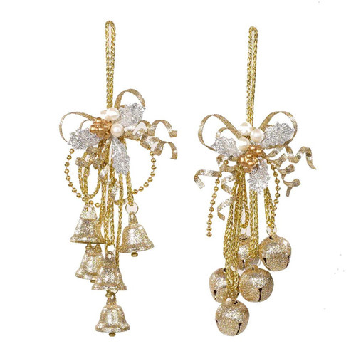 Gold Bell Cluster Ornaments, 2 Assorted