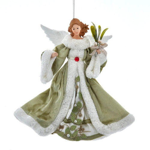 Mistletoe Kisses Flying Angel Ornament
