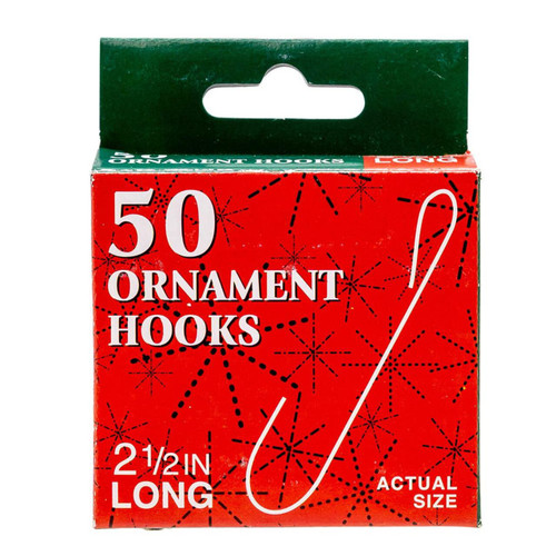 Silver Ornament Hooks, 50-Piece Box Set
