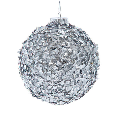 120MM Silver Glittered Ball
