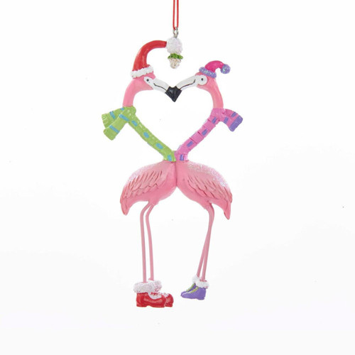Kissing Flamingos Ornament