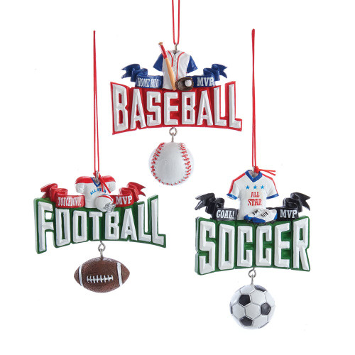 Sports Ornament, 3 Assorted