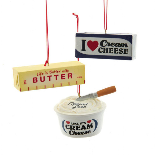 Cream Cheese & Butter Ornaments, 2 Assorted