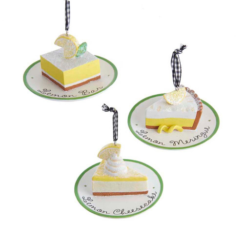 “Lemon“ Dessert Ornaments, 3 Assorted