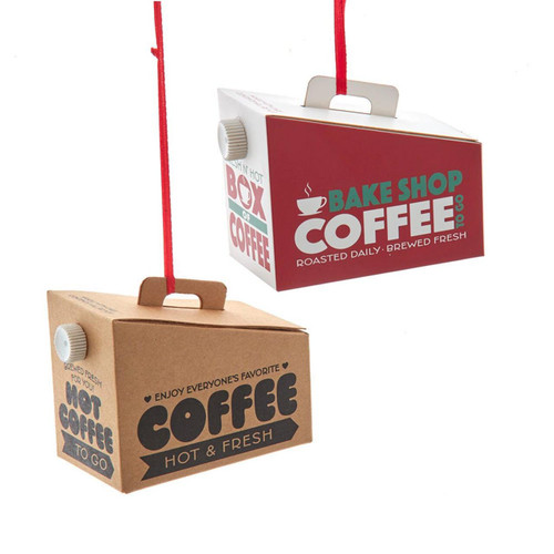 Box Of Coffee Ornaments, 2 Assorted