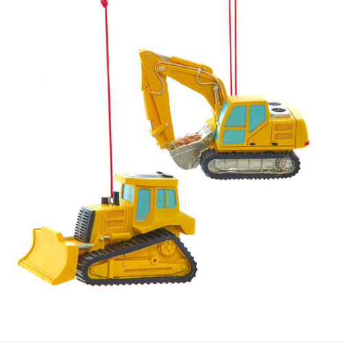 Construction Vehicle Ornaments, 2 Assorted