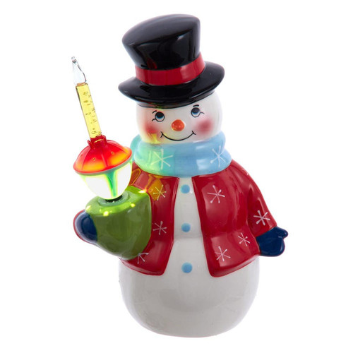 Ceramic Snowman With Bubble Light