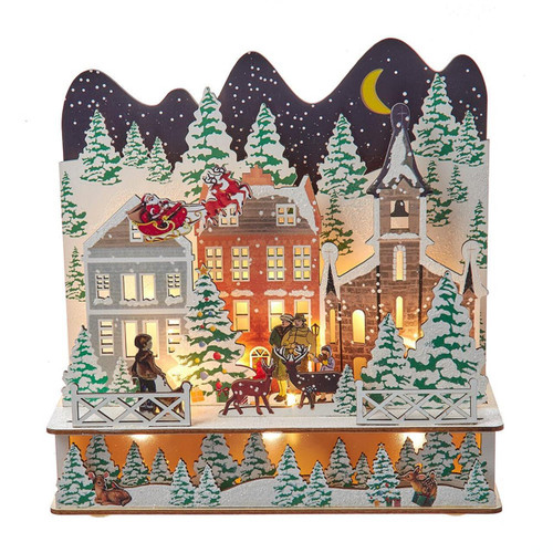 9.8“ Battery Operated LED Lighted Christmas Tree Village