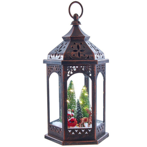 13“ Battery Operated Lighted Santa Lantern