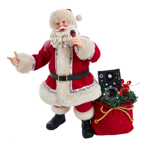10.5“ Battery-Operated Fabriché™ Musical Karaoke Santa