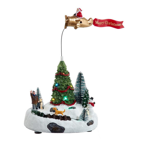 9.6“ Battery Operated Multicolor LED Lighted Santa Christmas Scene Table Piece