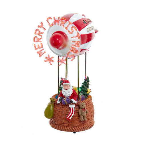 8“ Battery Operated Musical Santa Hot Air Balloon Table Piece With Digital Propeller