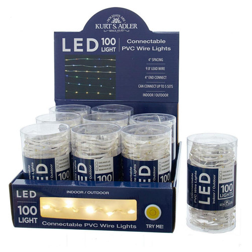 33' 100L Warm White LED Ribbon Light With Clear PVC Wire In PDQ