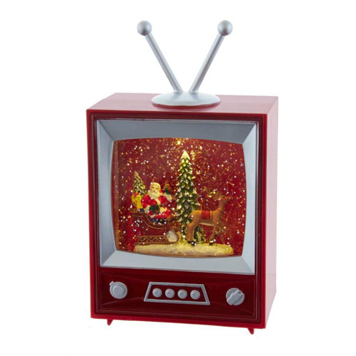 8.5“ Battery-Operated Musical Santa and Sleigh Television Water Lantern