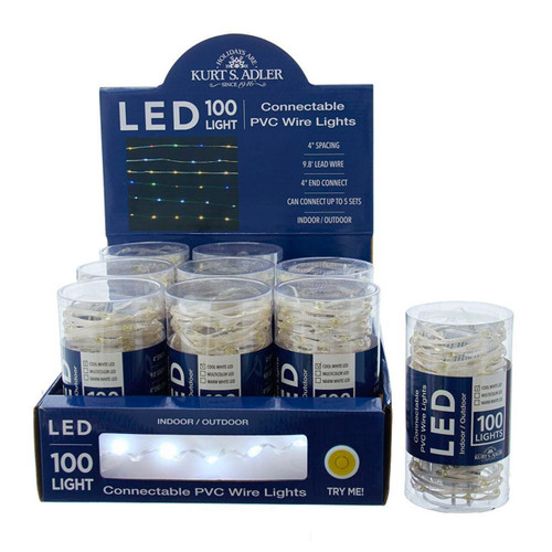 33' 100L Cool White LED Ribbon Light With Clear PVC Wire In PDQ