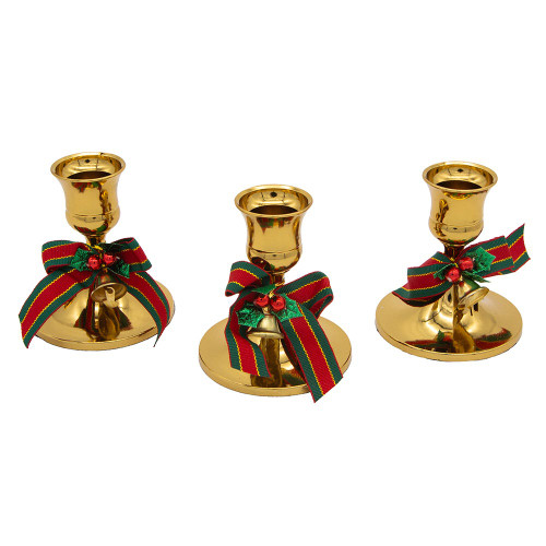 Gold Candleholders, 3-Piece Set