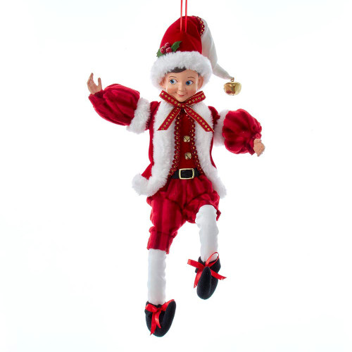 15“ KSA Kringles Red and White Elf Ornament