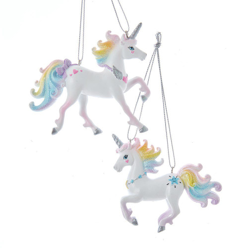 Standing Unicorn Ornaments, 2 Assorted