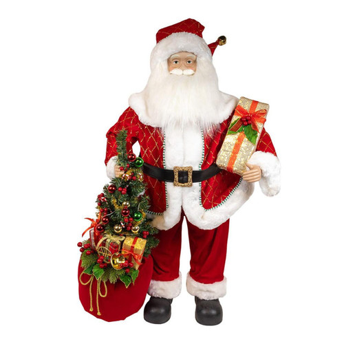 36“ KSA Kringles Battery Operated Santa With Bag & Tree