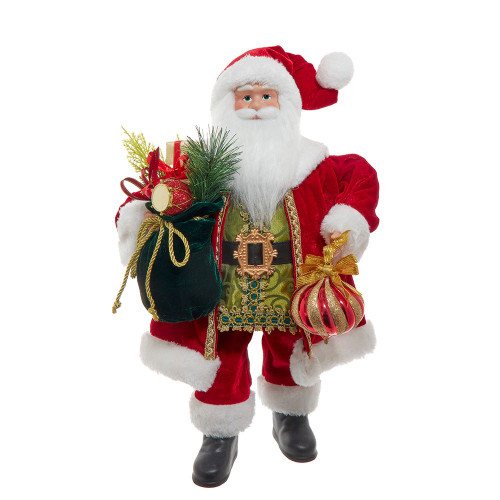 72“ Jacqueline Kent Red & Gold Traditional Santa With Bag