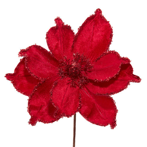 Christmas Red Magnolia Pick