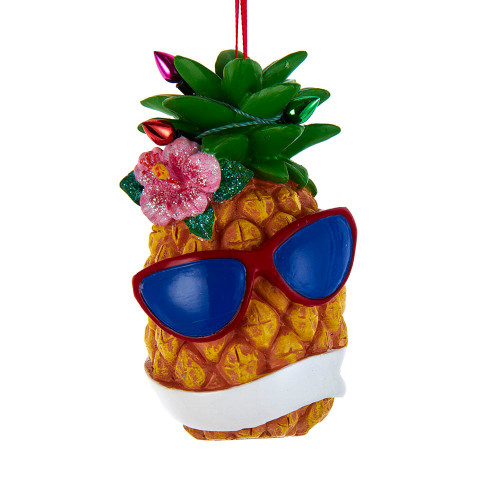 Pineapple With Sunglasses Ornament For Personalization
