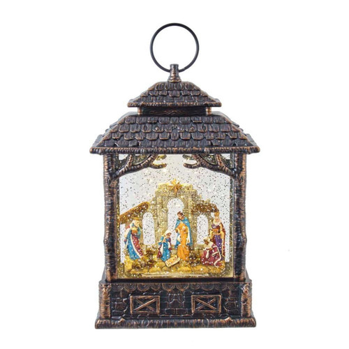 11“ Battery-Operated LED Lighted Nativity Scene Water Lantern