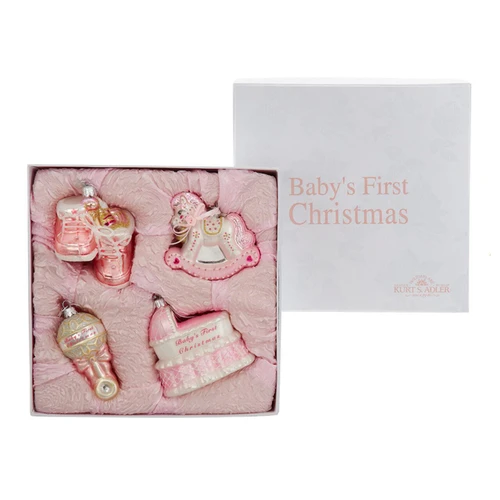 Noble Gems™ Glass Baby Girl Ornament Set, 4-Piece Box Set