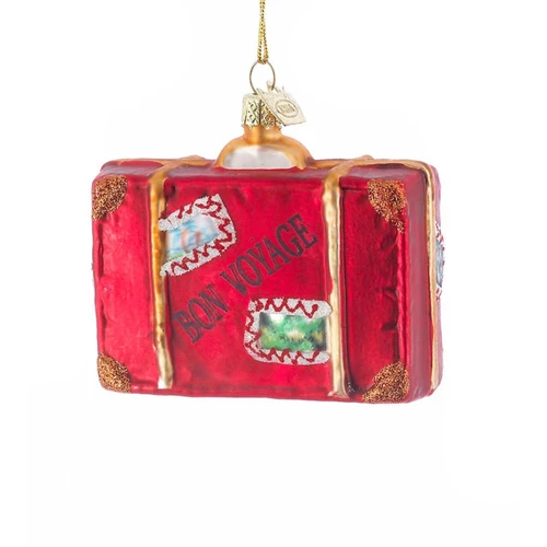 Noble Gems™ “Bon Voyage“ Suitcase Glass Ornament