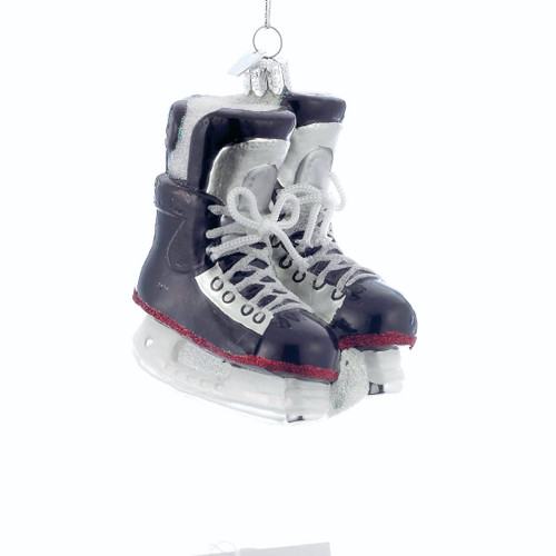 Noble Gems™ Ice Hockey Skates Glass Ornament